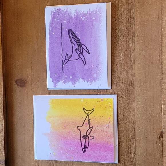 Set of 10 Ocean-Themed Watercolor Blank Cards! - Picture 5 of 8